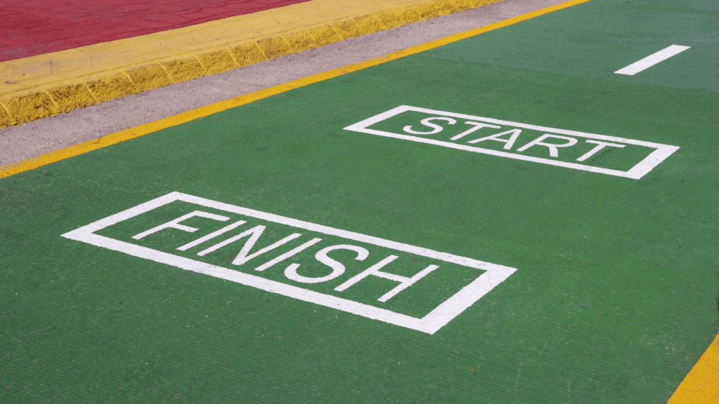 An Image Showing Start and Finish Indication