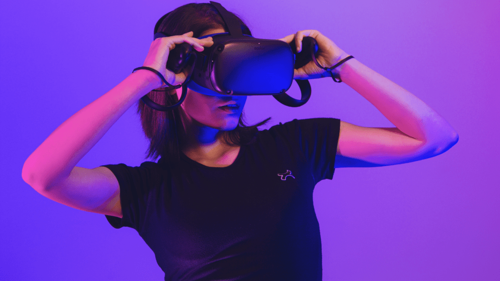 A Woman Using VR Googles