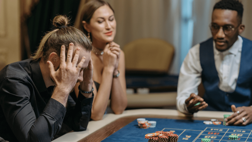 man betting in poker