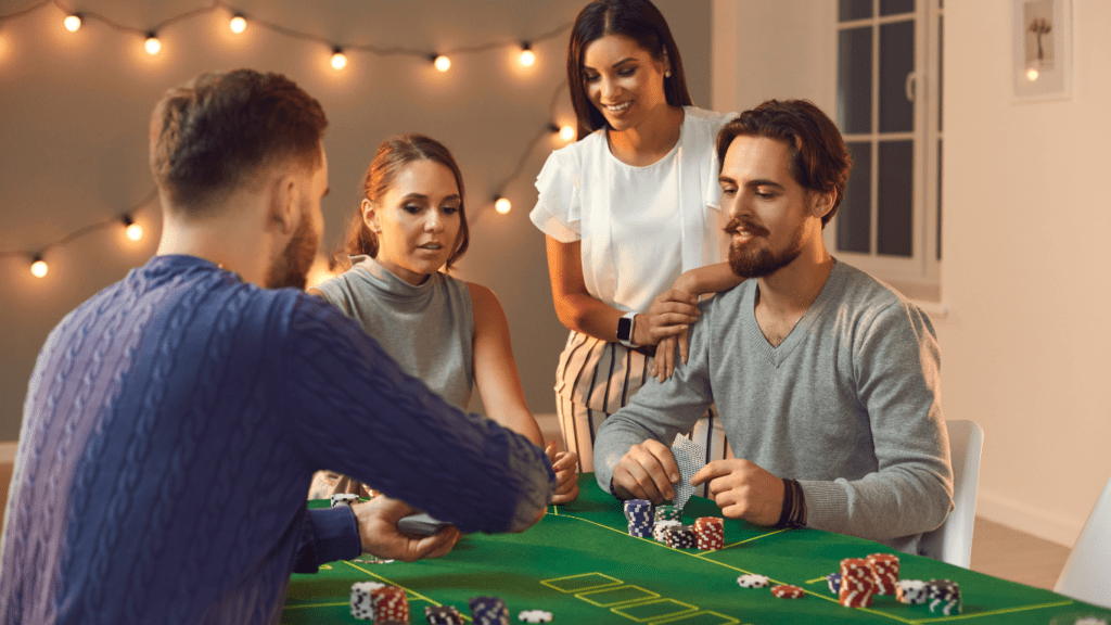 Group of people using betting tools